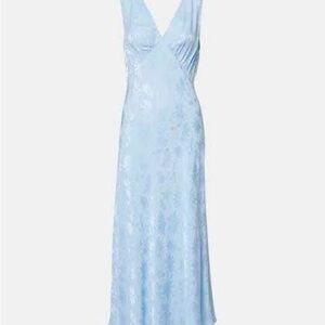 RIXO Light Blue Midi Dress Size 14 NEW never worn